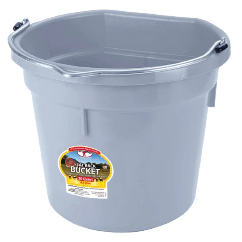 Little Giant, Flat Back Plastic Bucket, 20 qt