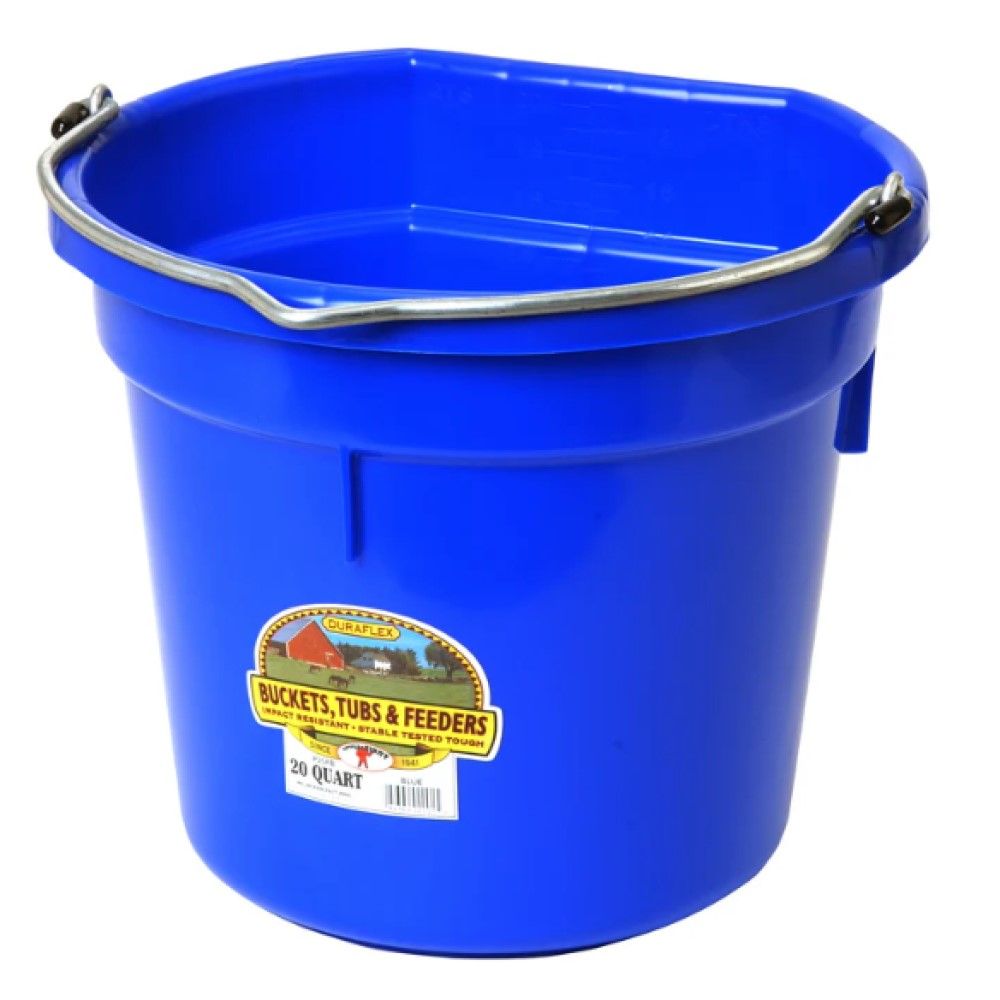 Little Giant, Flat Back Plastic Bucket, 20 qt