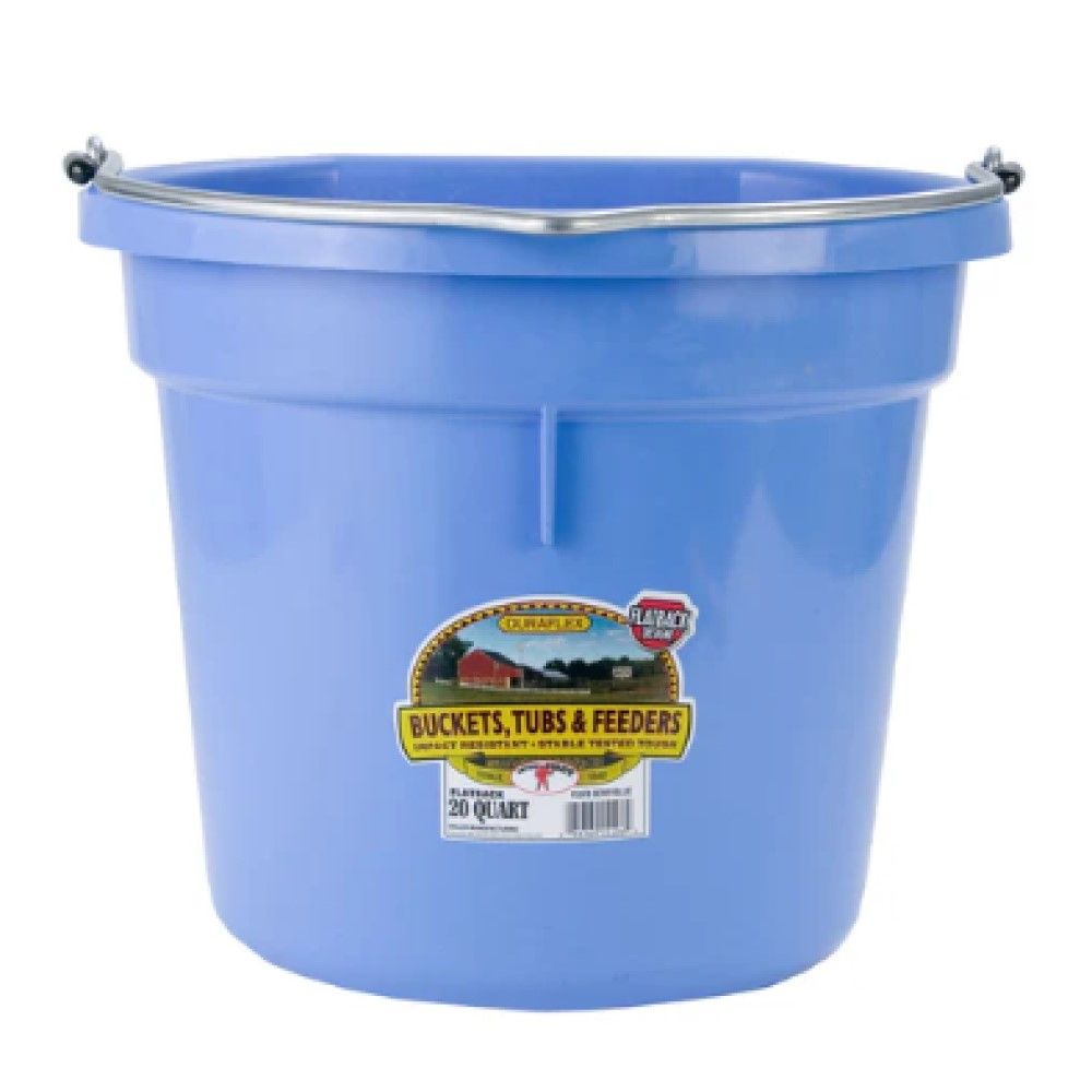 Little Giant, Flat Back Plastic Bucket, 20 qt