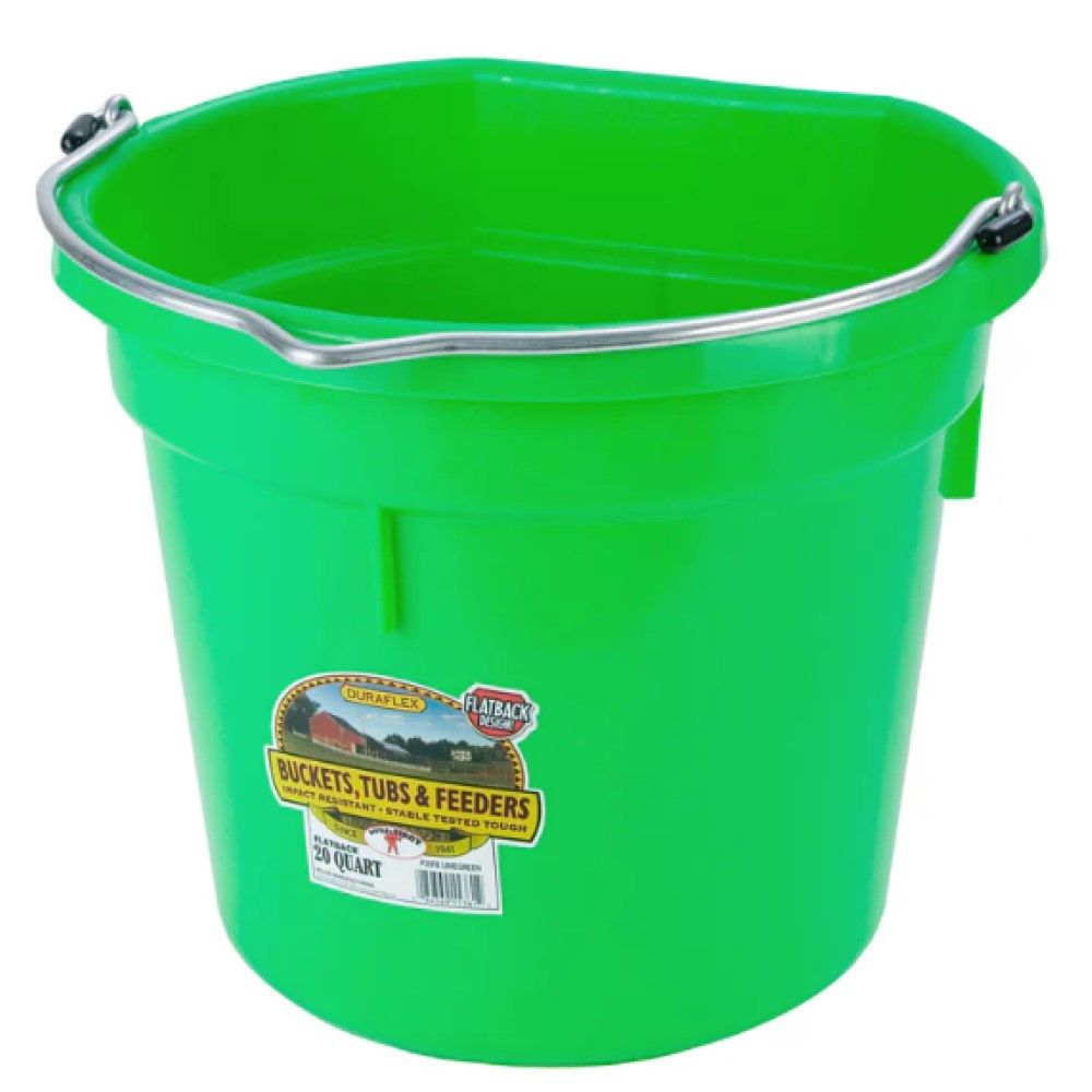 Little Giant, Flat Back Plastic Bucket, 20 qt