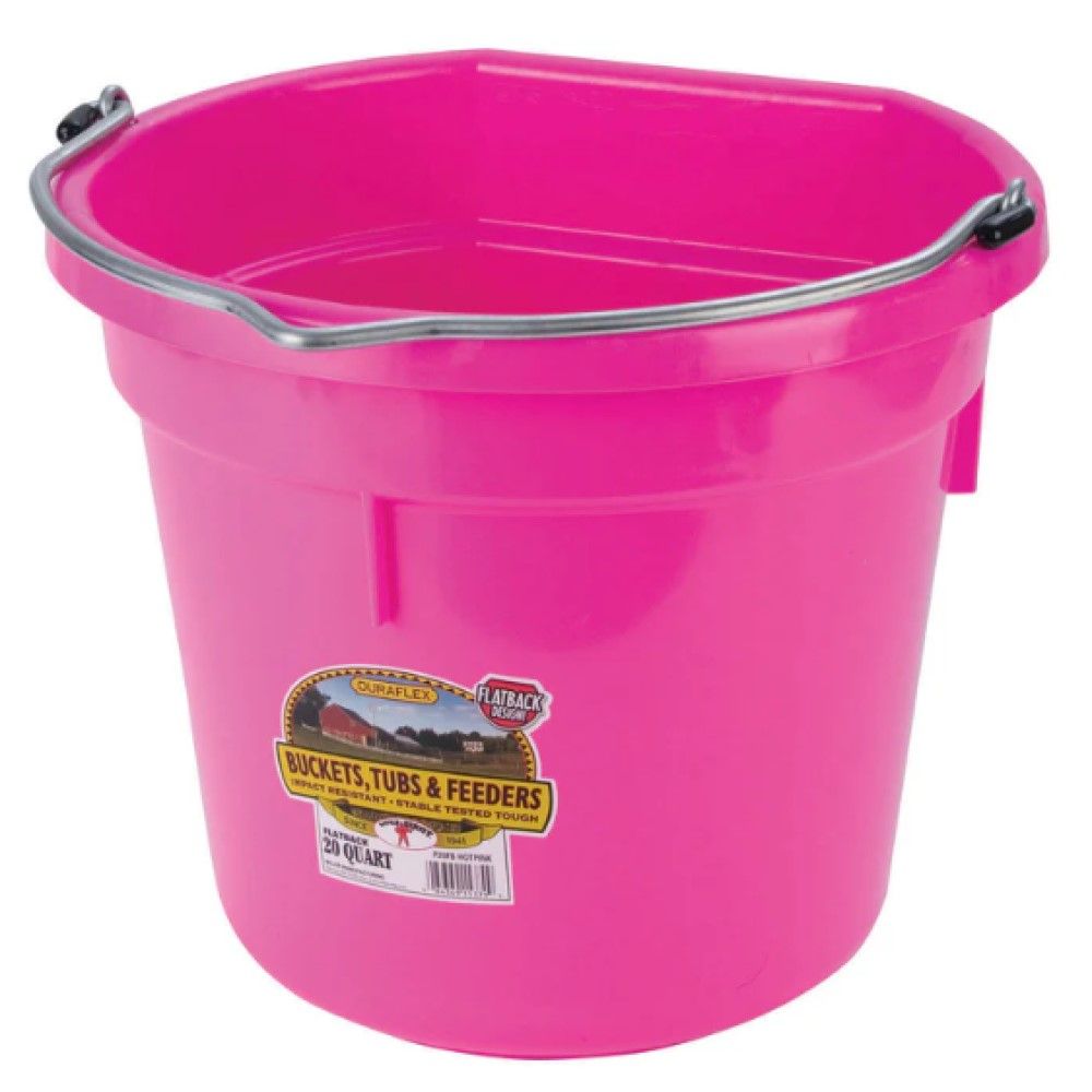 Little Giant, Flat Back Plastic Bucket, 20 qt