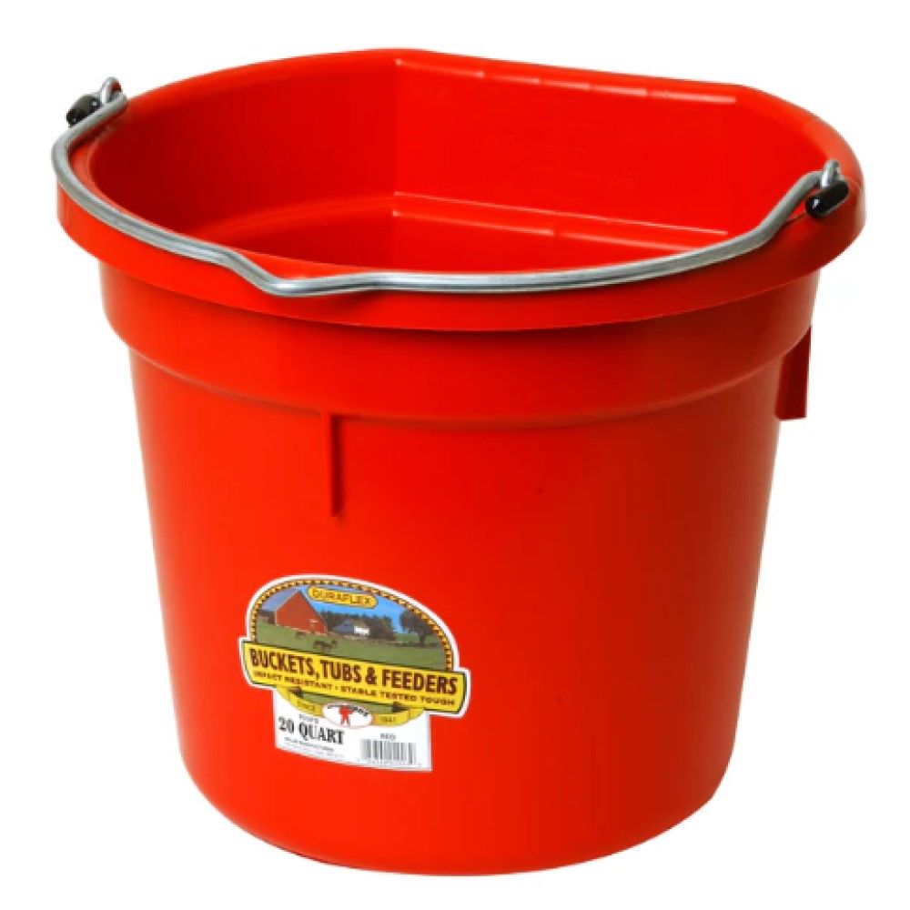 Little Giant, Flat Back Plastic Bucket, 20 qt