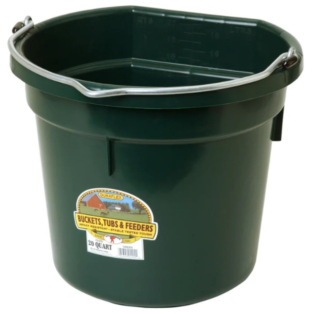 Little Giant, Flat Back Plastic Bucket, 20 qt