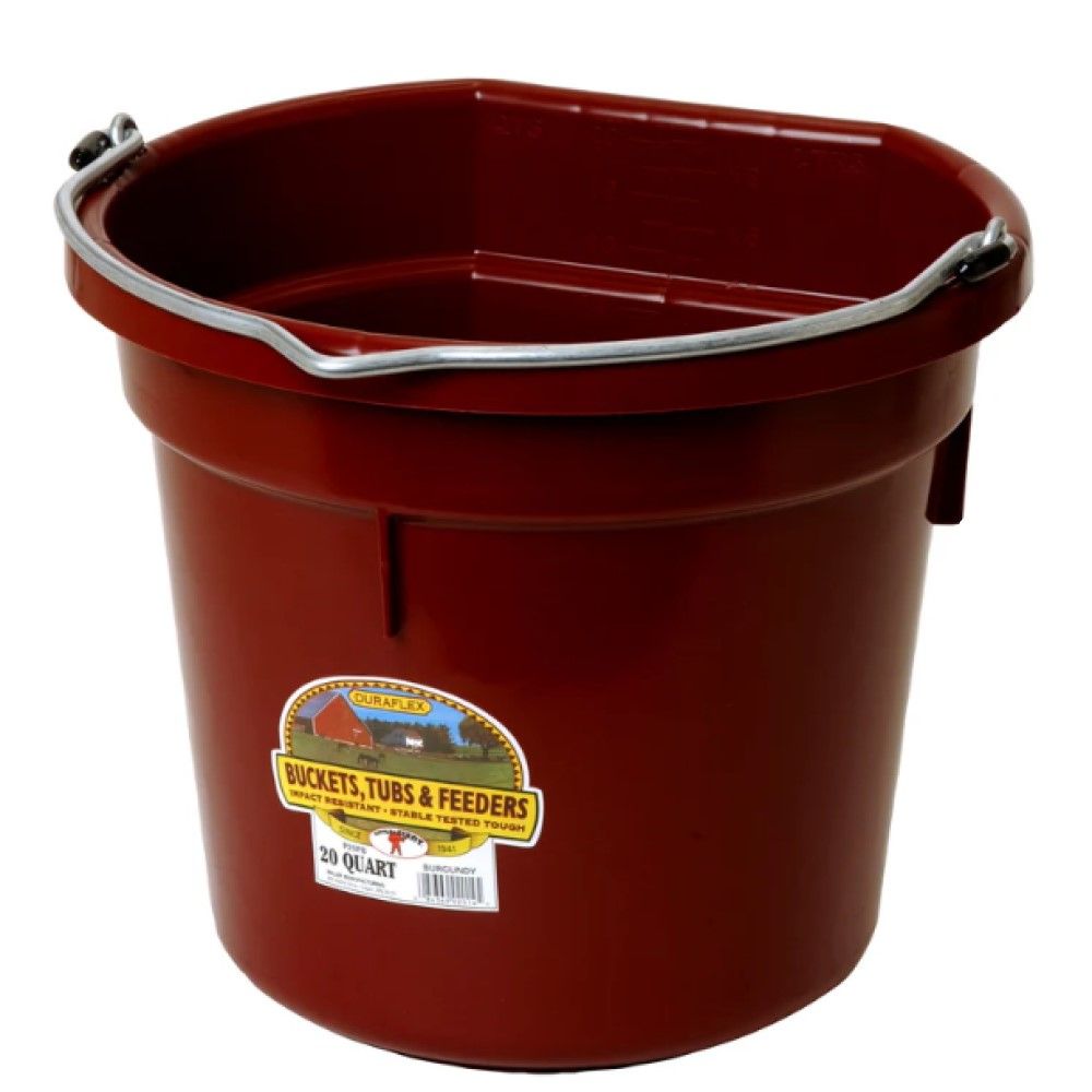 Little Giant, Flat Back Plastic Bucket, 20 qt