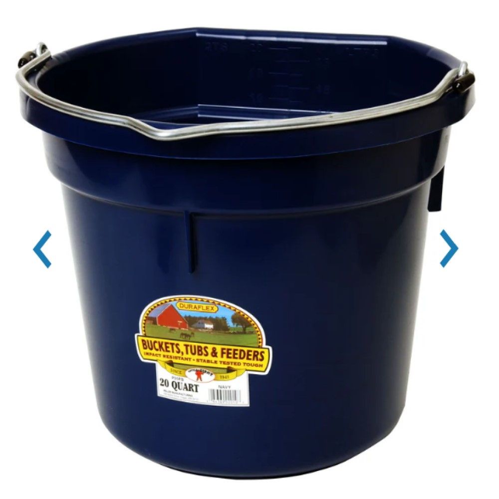Little Giant, Flat Back Plastic Bucket, 20 qt