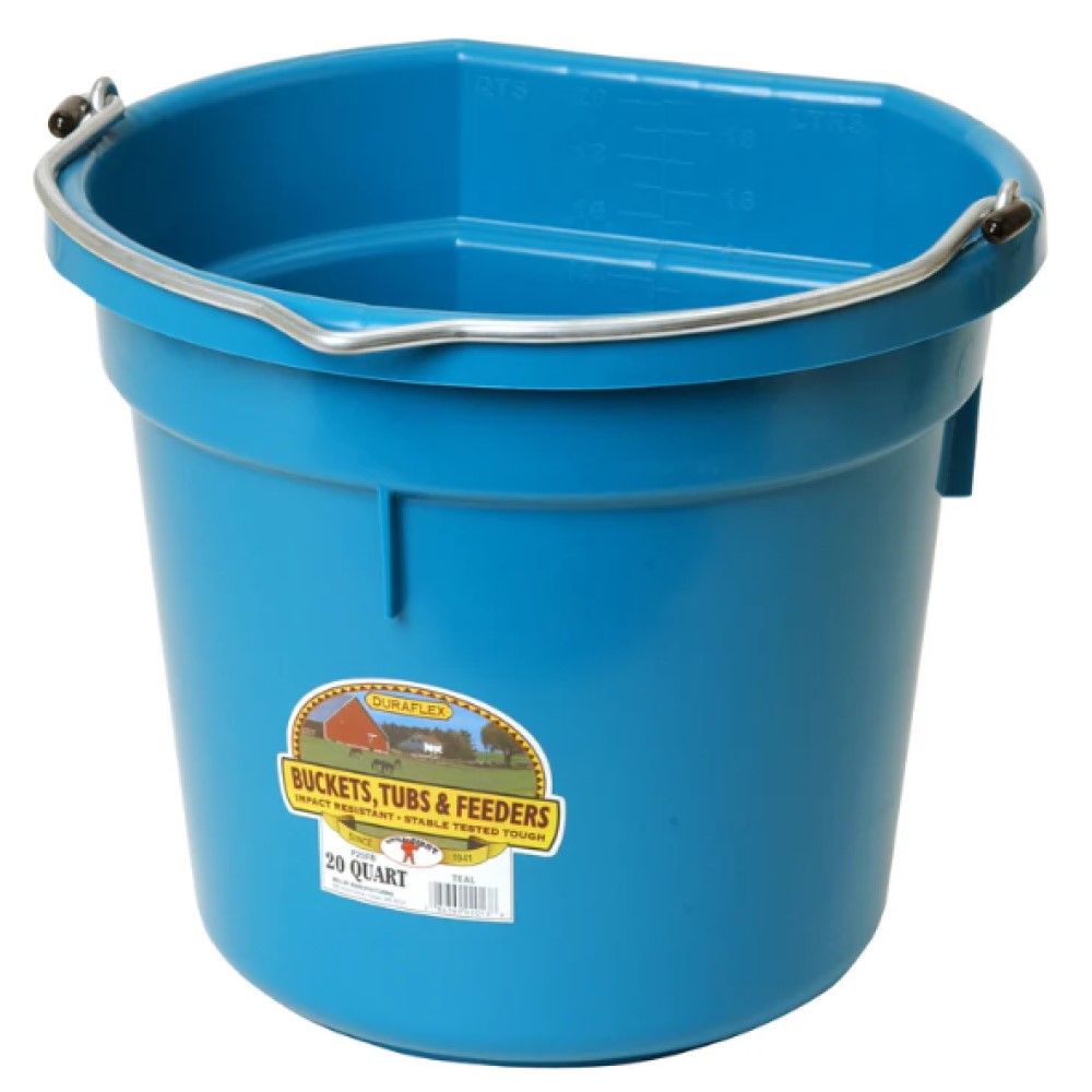 Little Giant, Flat Back Plastic Bucket, 20 qt