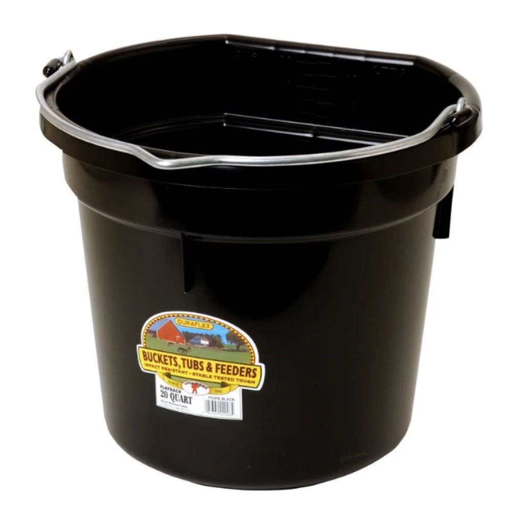 Little Giant, Flat Back Plastic Bucket, 20 qt