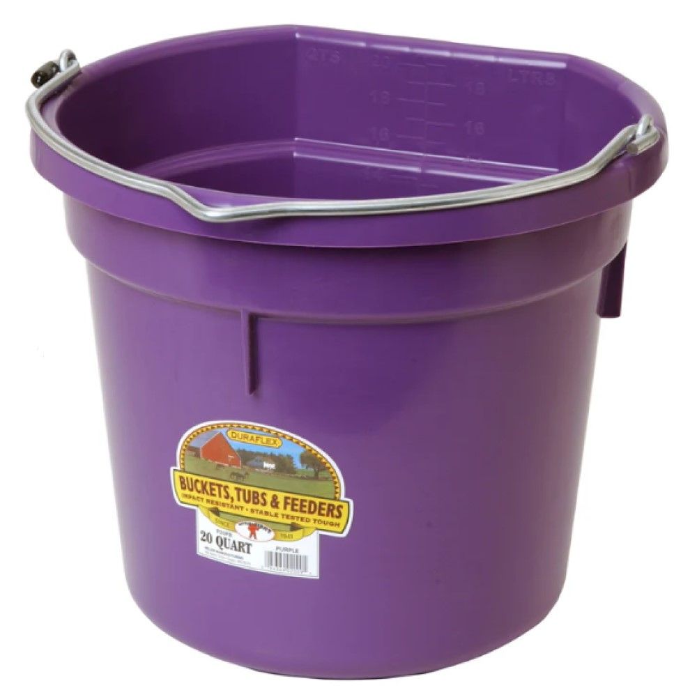 Little Giant, Flat Back Plastic Bucket, 20 qt