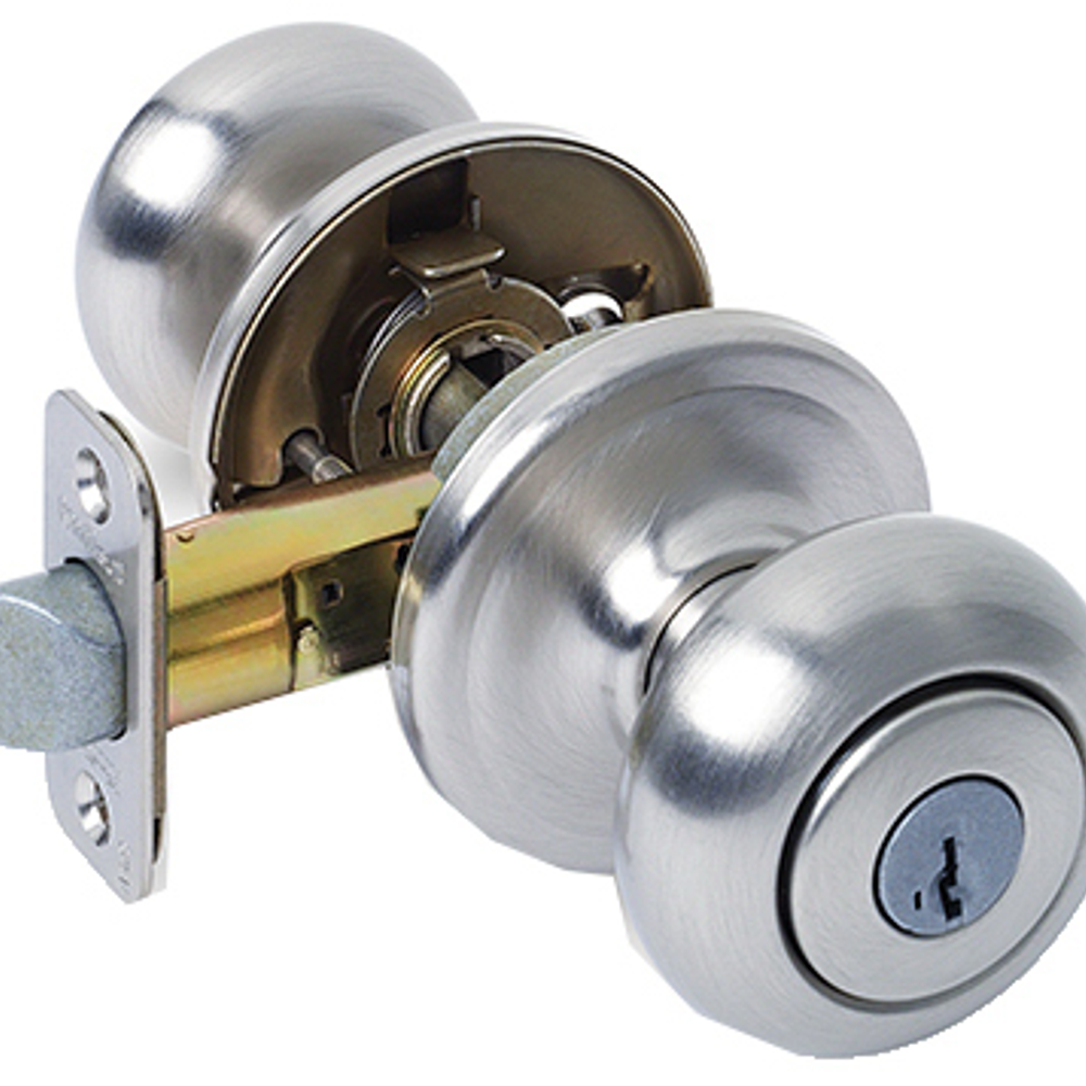 Kwikset Signature Series 740J15SMTCP Keyed Entry Knob, 1-3/4 in Thick Door, Metal, Satin Nickel