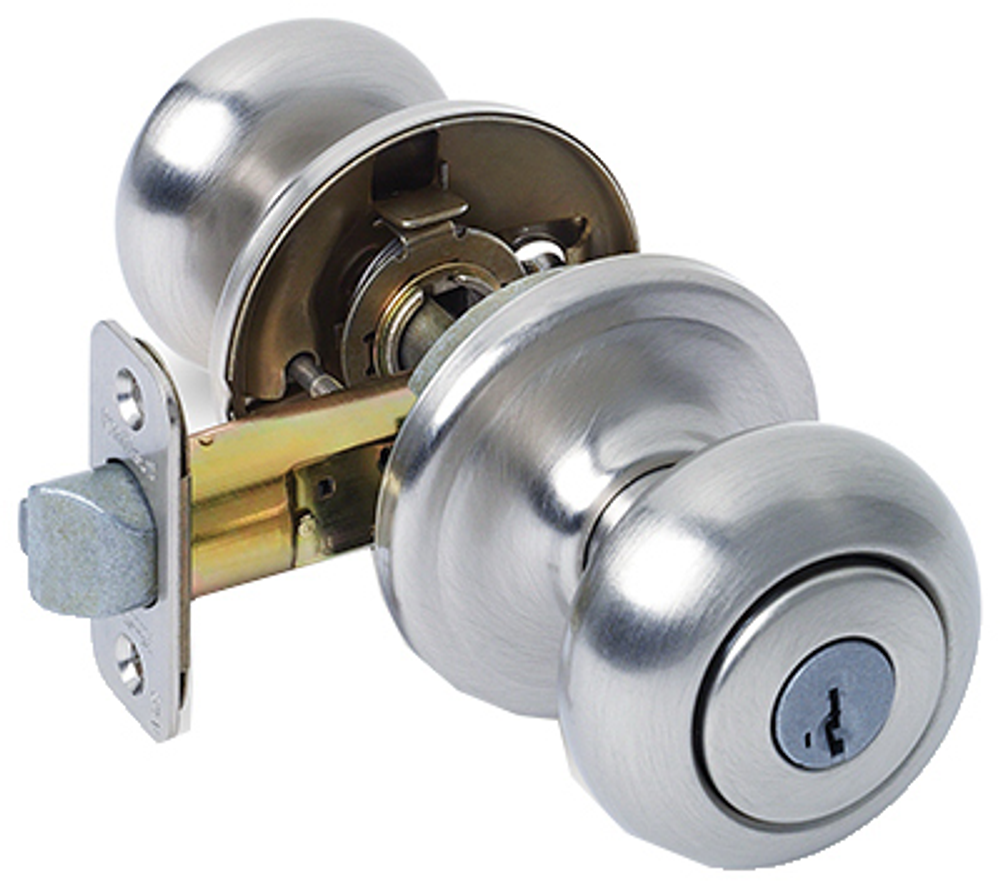 Kwikset Signature Series 740J15SMTCP Keyed Entry Knob, 1-3/4 in Thick Door, Metal, Satin Nickel