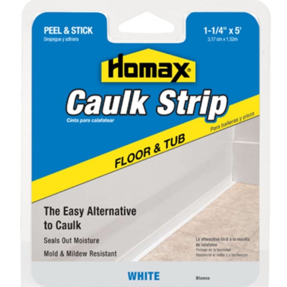 Homax Caulking Strip, White, 1.25 in. x 5 ft.
