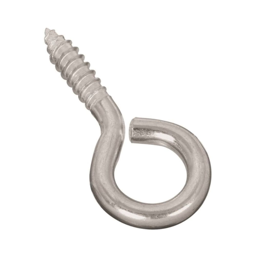 National Hardware N220-434 Screw Eye, 0.26 in Dia Inside Eye, 1.12 in L Thread, Steel, Zinc