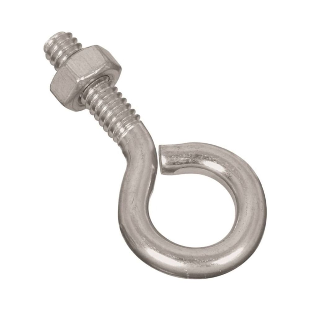 National Hardware N221-085 Eye Bolt, 1/4-20 Thread, 0.87 in L Thread, 0.56 in ID Dia Eye, Steel, Zinc
