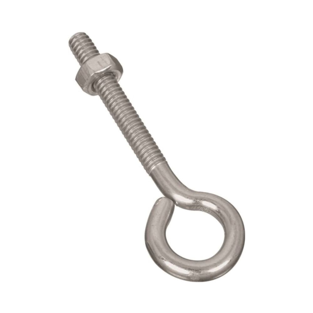 National Hardware N221-119 Eye Bolt, 1/4-20 Thread, 1-3/4 in L Thread, 0.56 in ID Dia Eye, Steel, Zinc
