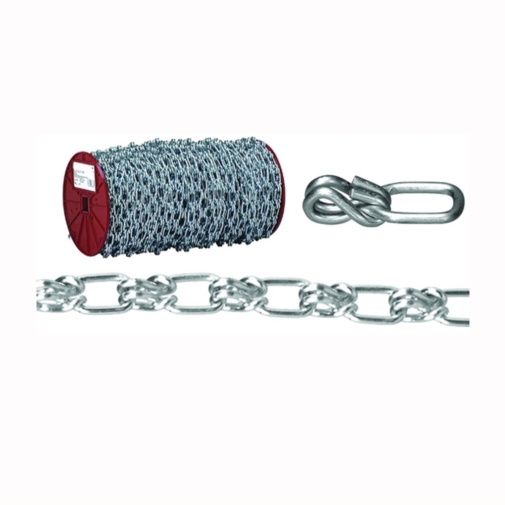 Campbell 072-2427 Lock-Link Single Loop Chain, 405 lb Working Load Limit, 3/0, Steel, Zinc