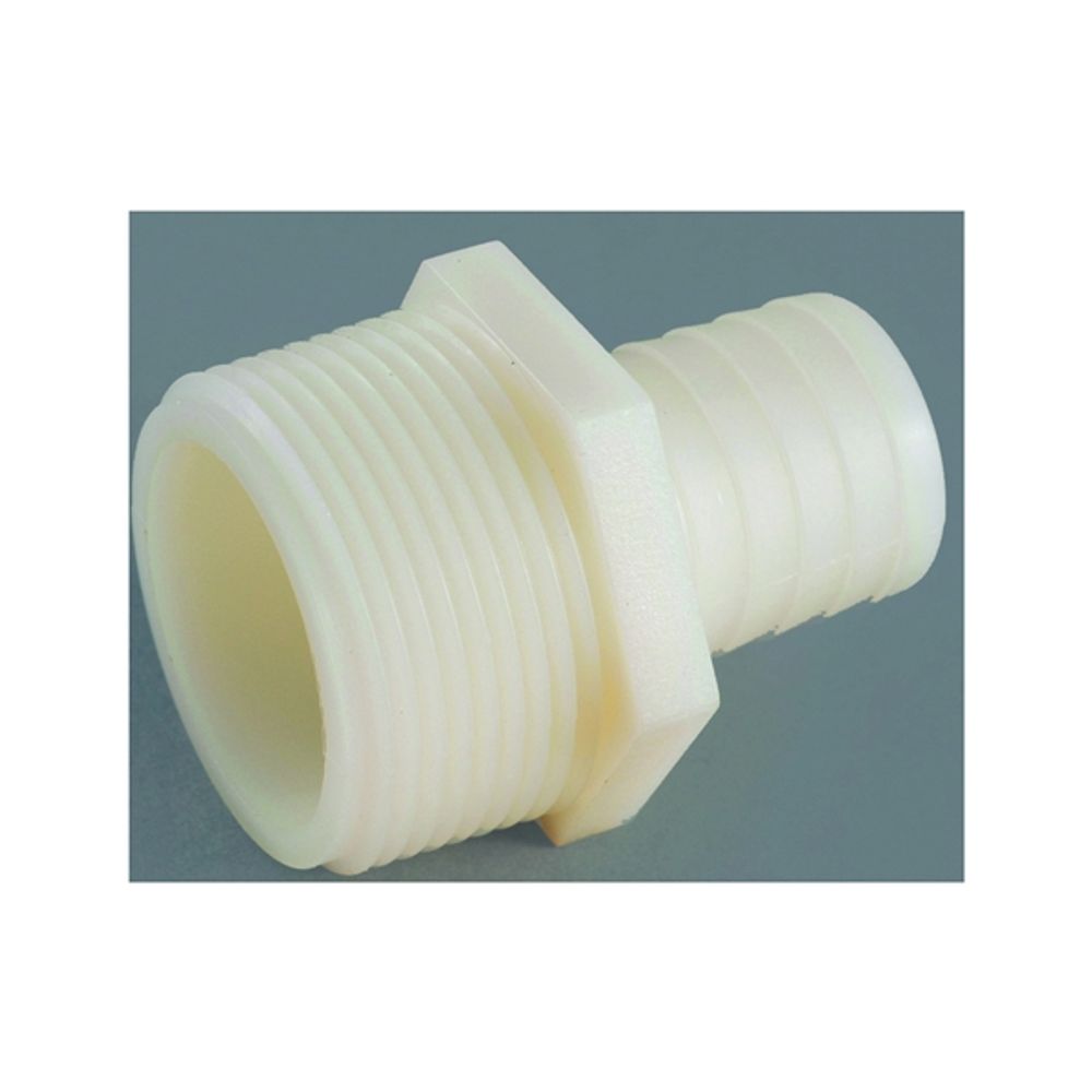 Anderson Metals 53701-0806 Hose Adapter, 3/8 in Barb, 1/2 in MIP, Nylon