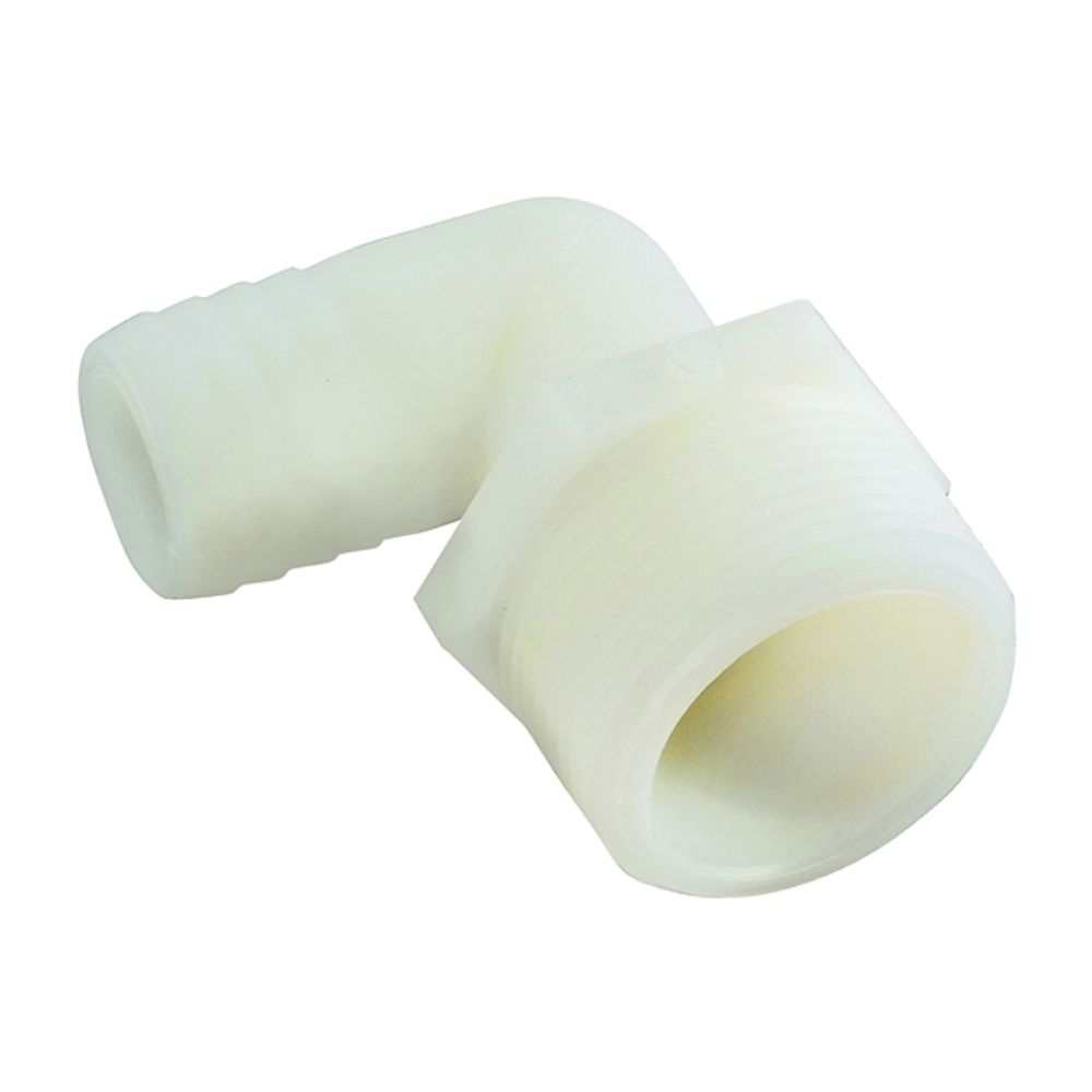 Anderson Metals 53720-1616 Hose Elbow, 1 in Barb, 1 in MPT, Nylon