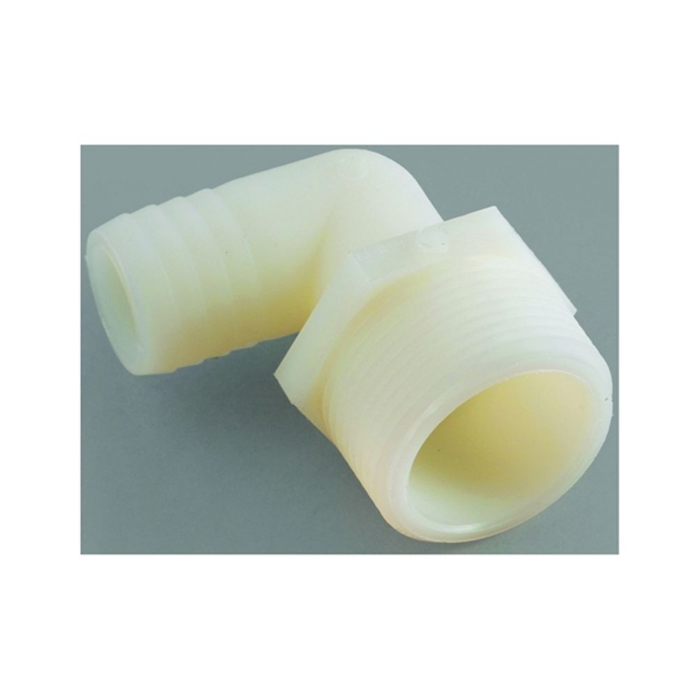 Anderson Metals 53720-0604 Hose Elbow, 3/8 in Barb, 1/4 in MPT, Nylon