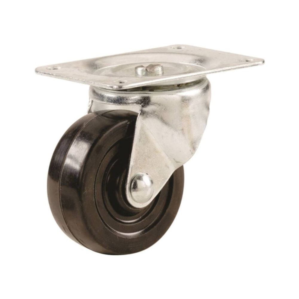 Shepherd Hardware 9489 Swivel Caster, 1-1/2 in Dia x 5/8 in W Wheel, 40 lb Weight Capacity, Rubber Wheel