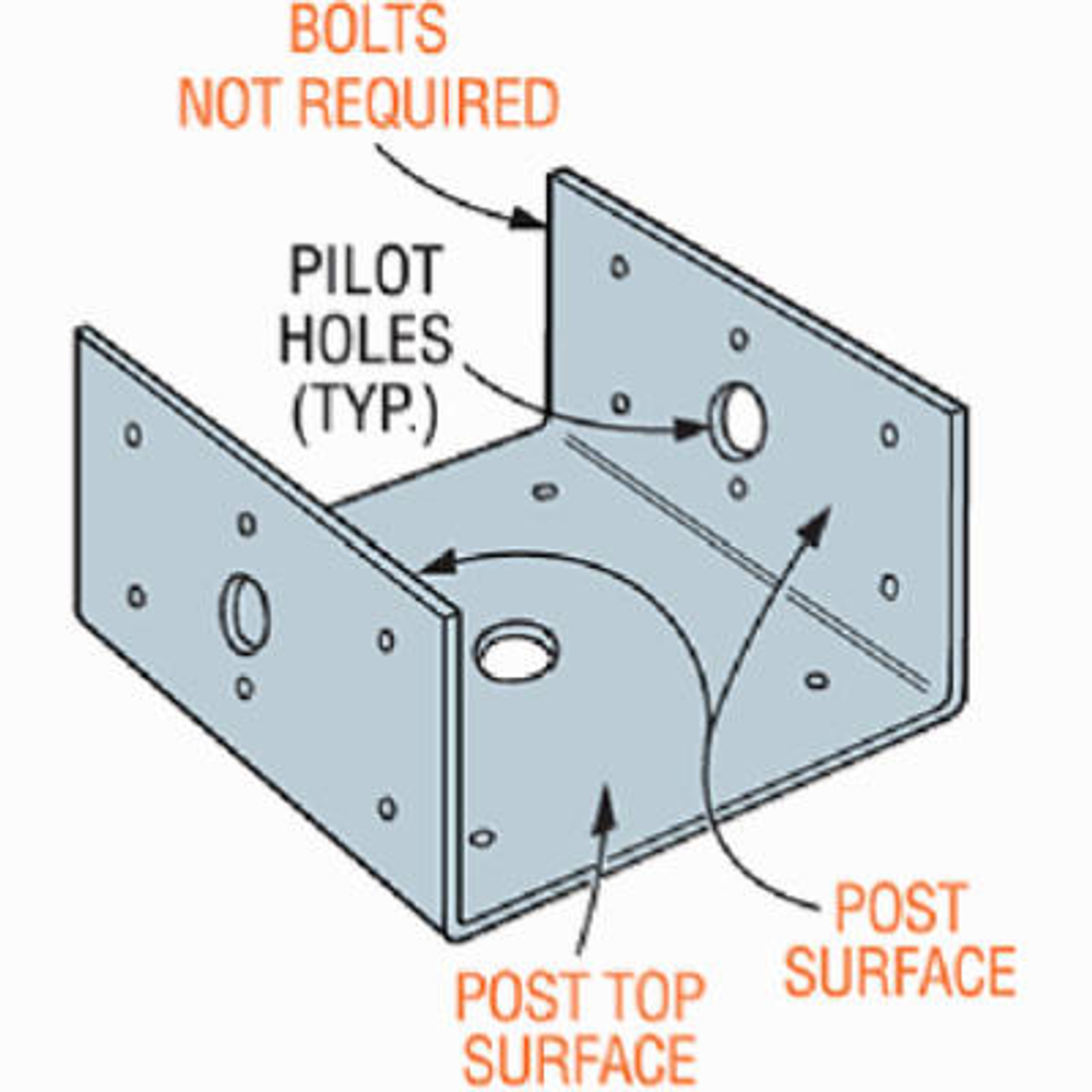 Simpson Strong-Tie BC40Z Post Cap, 4 x 4 in Post/Joist, Steel, ZMAX