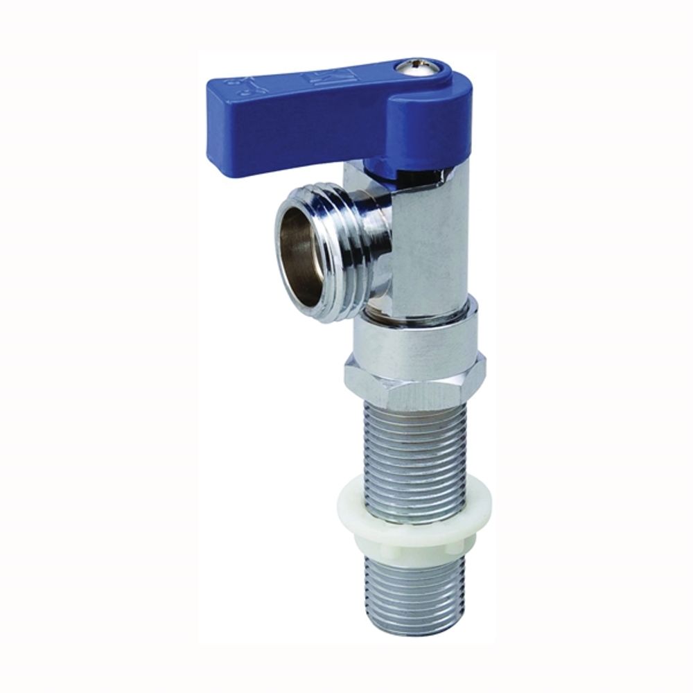 B & K Quarter Master ProLine 102-210 Replacement Washing Machine Valve, 1/2 in MPT x 1/2 in Male Hose, Brass, Blue