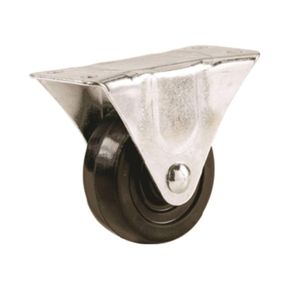 Shepherd Hardware 9789 Rigid Caster, 5 in Dia x 1-1/4 in W Wheel, 200 lb Weight Capacity, Rubber Wheel