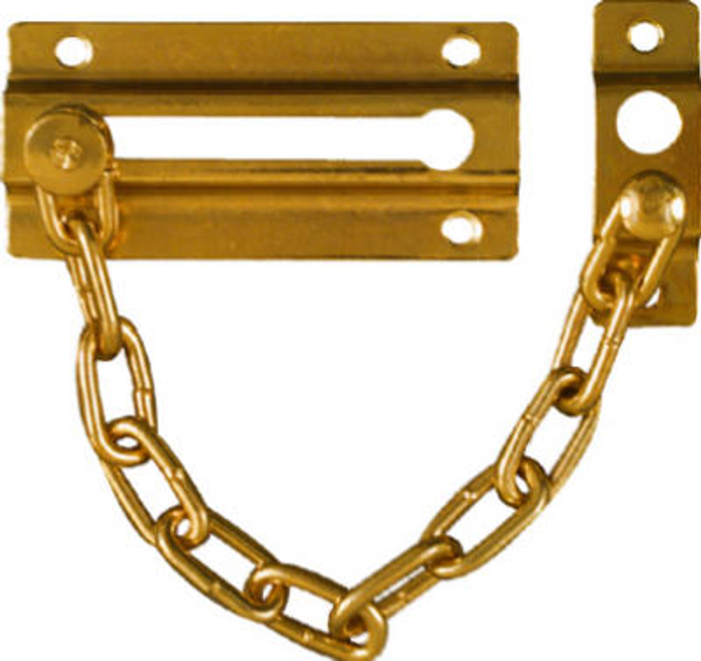National Hardware V807 Series N183-590 Door Chain, Zinc, Brass