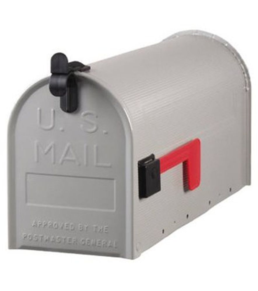 Gilbraltar Stanley Post Silver Gray Galvanized Mailbox 8.75 x 6.75 x 19-in.