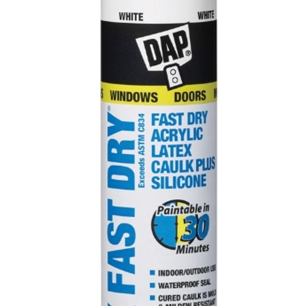 DAP ALEX FAST DRY 18425 Acrylic Latex Caulk, White, 10.1 fl-oz Cartridge