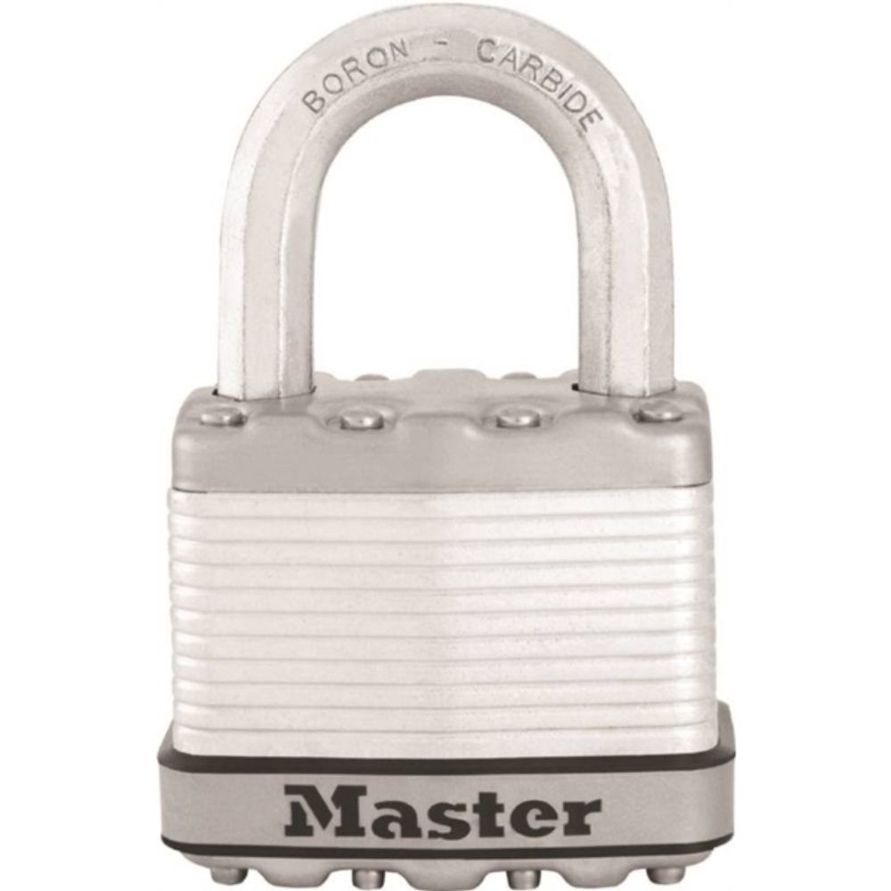 Master Lock Magnum M5XKAD Keyed Padlock, 2 in W Body, 1 in H Shackle, Stainless Steel