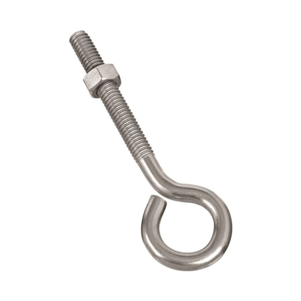 National Hardware N221-572 Eye Bolt, 1/4-20 Thread, 0.87 in L Thread, 0.56 in ID Dia Eye, Stainless Steel