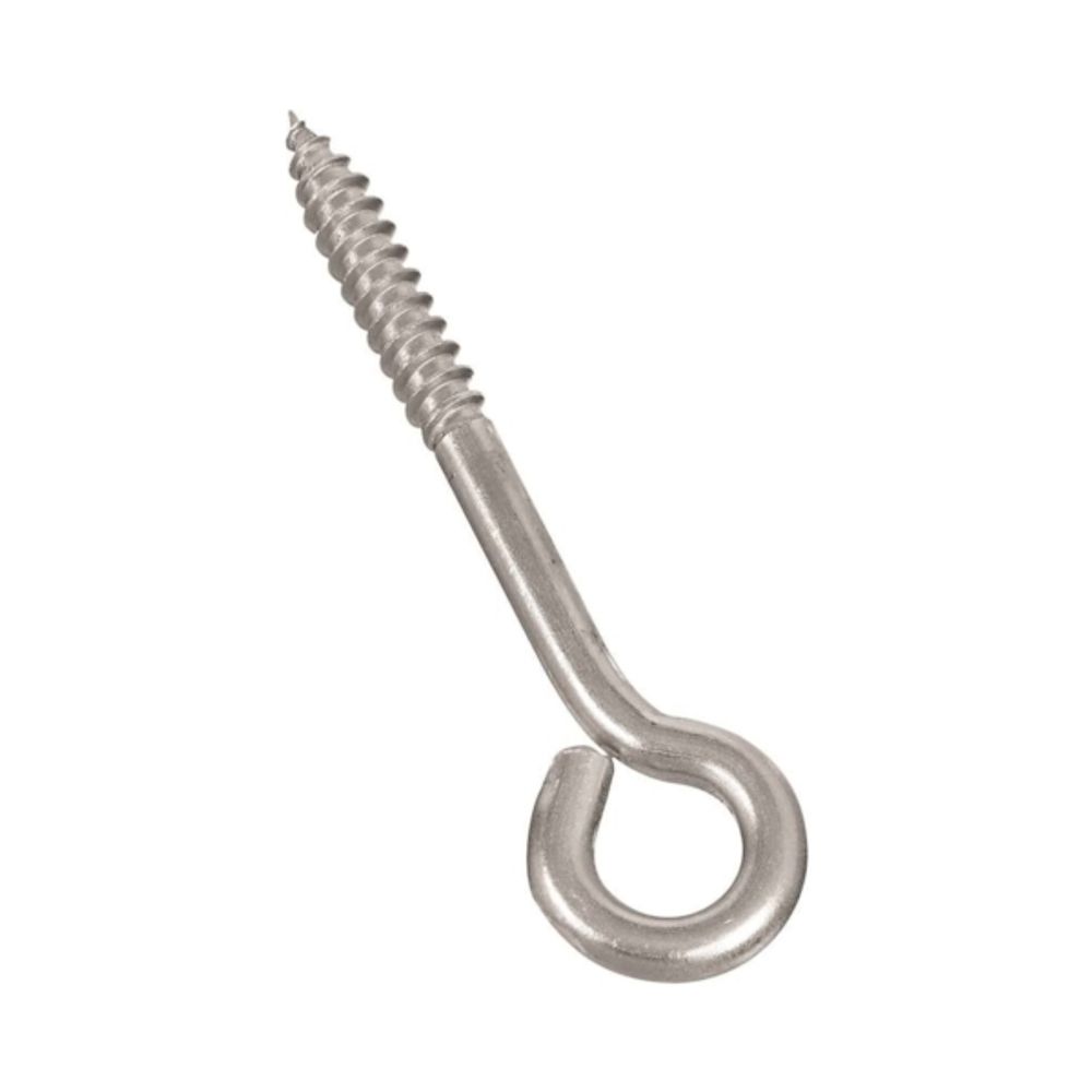 National Hardware N220-772 Lag Screw Eye, 1/4 in Thread, 1-1/2 in L Thread, 1/2 in ID Dia Eye, Stainless Steel