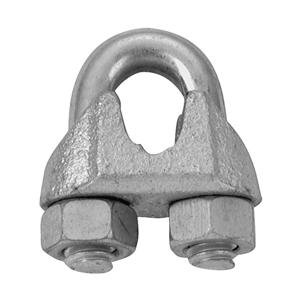 Campbell T7670429 Wire Rope Clip, 3/16 in Opening, Malleable Iron, Electro-Galvanized