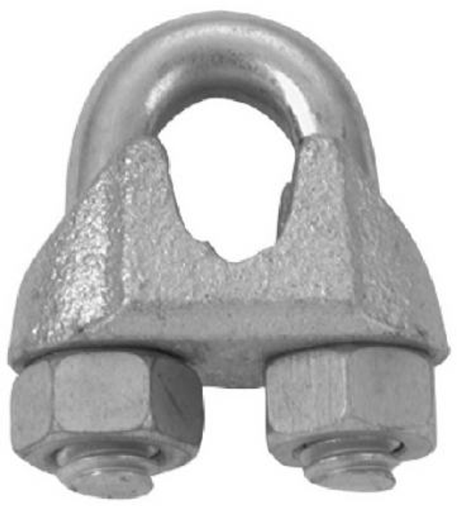 National Hardware 3230BC Series N248-310 Wire Cable Clamp, 5 in L, 3/8 in Dia Cable, Malleable Iron, Zinc