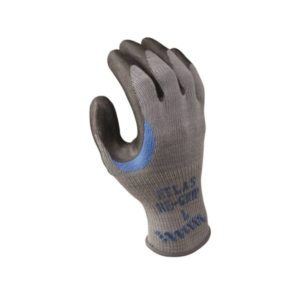 ATLAS 330L-09.RT Ergonomic Work Gloves, L, Cotton/Polyester Lining, Black/Gray