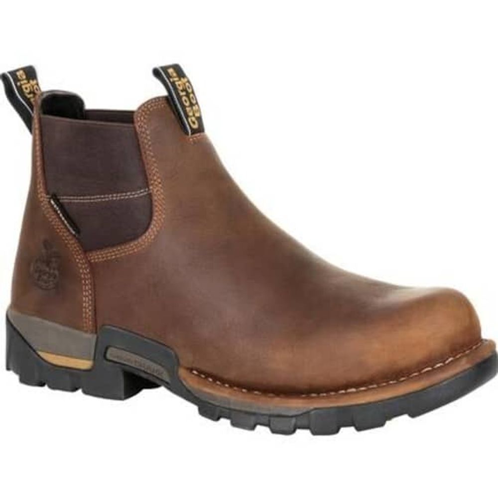 Georgia Boot, Men's Brown Eagle One Waterproof Chelsea Work Boot, GB00315