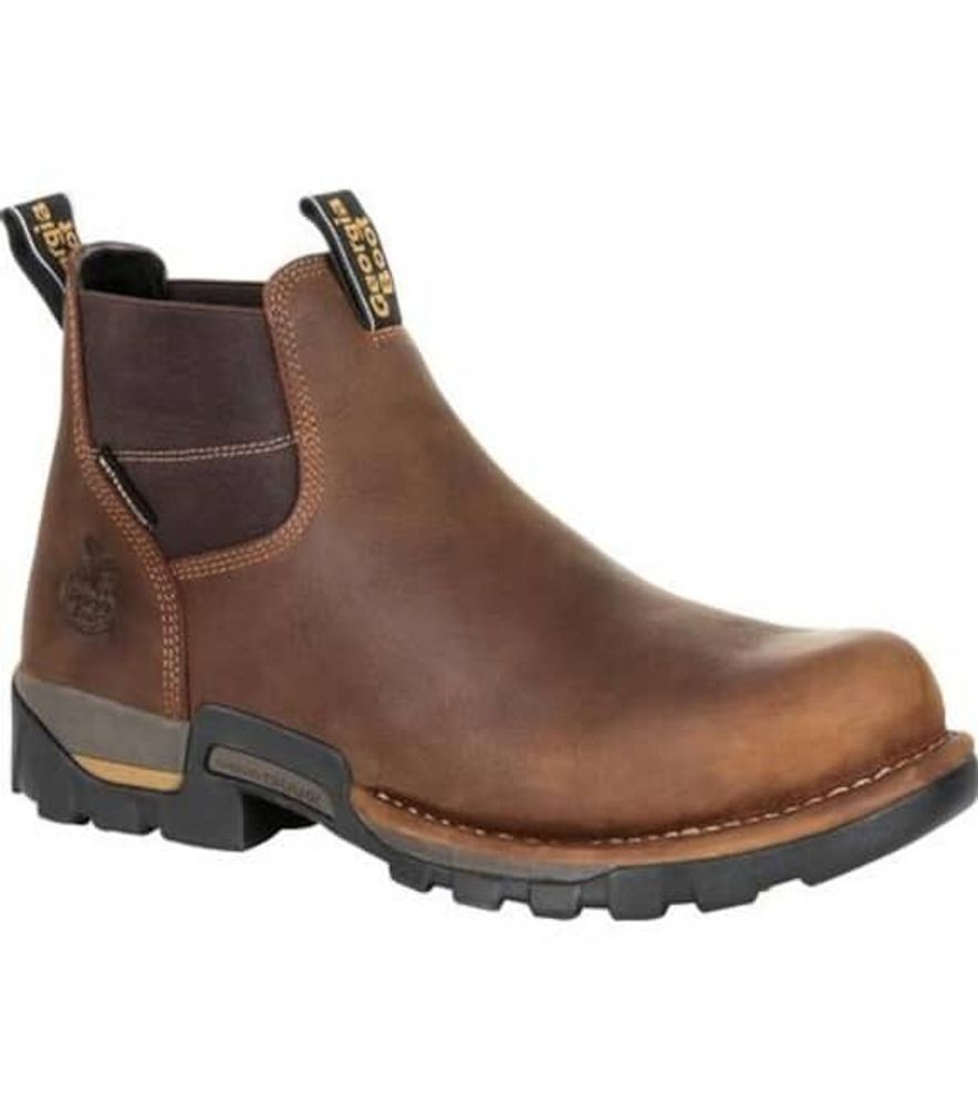 Georgia Boot, Men's Brown Eagle One Waterproof Chelsea Work Boot, GB00315