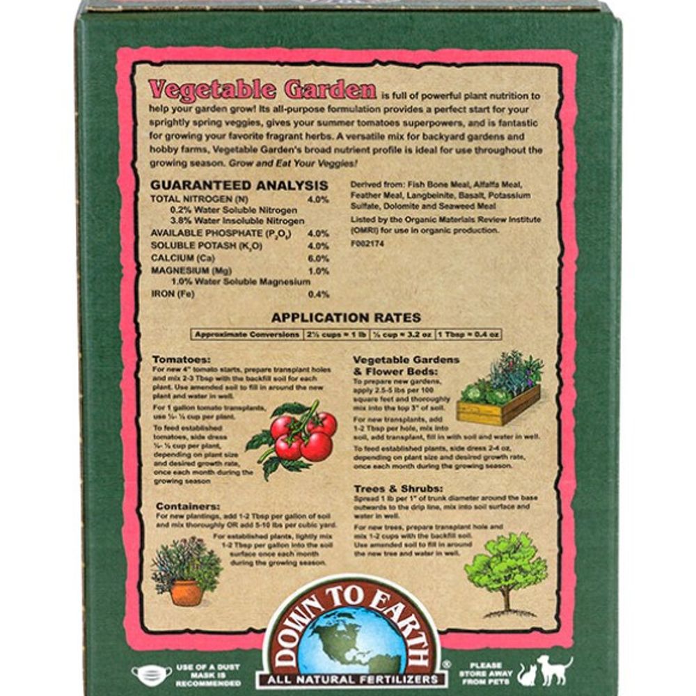 Down to Earth, Vegetable Garden Mix 4-4-4, 5 lb