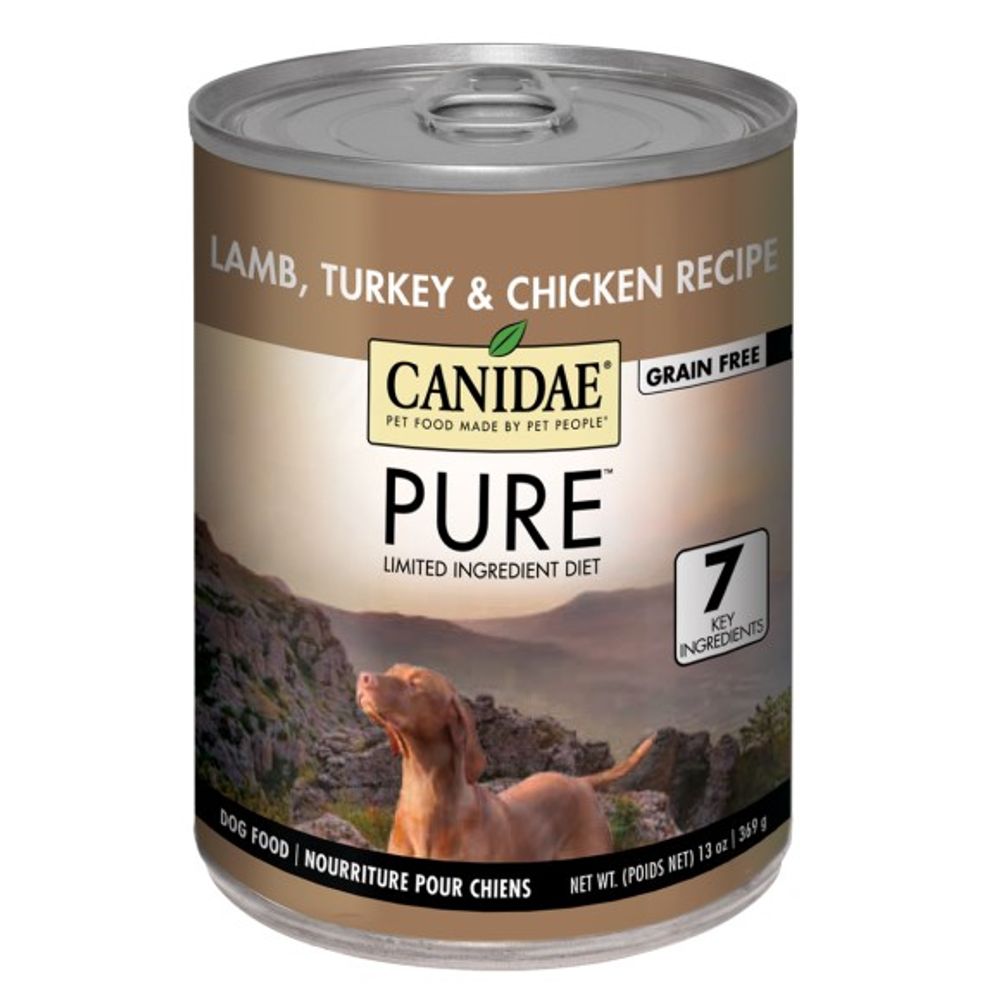 Canidae, Pure Grain Free Lamb, Turkey & Chicken Recipe Dog Food, 13 oz