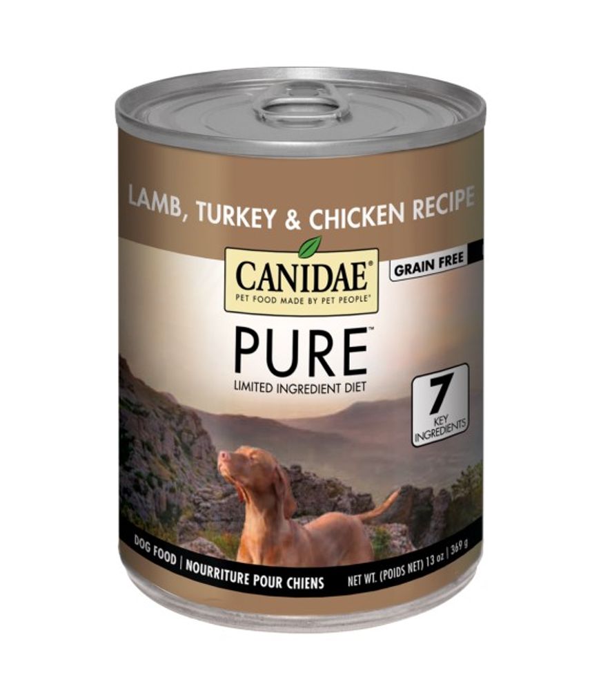 Canidae, Pure Grain Free Lamb, Turkey & Chicken Recipe Dog Food, 13 oz