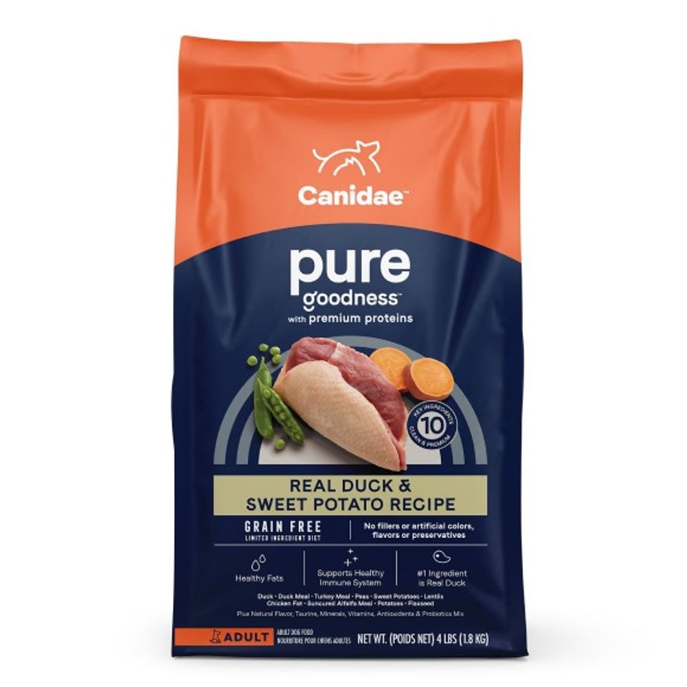 Canidae, Pure Grain Free Real Duck & Sweet Potato Recipe, Dog Food