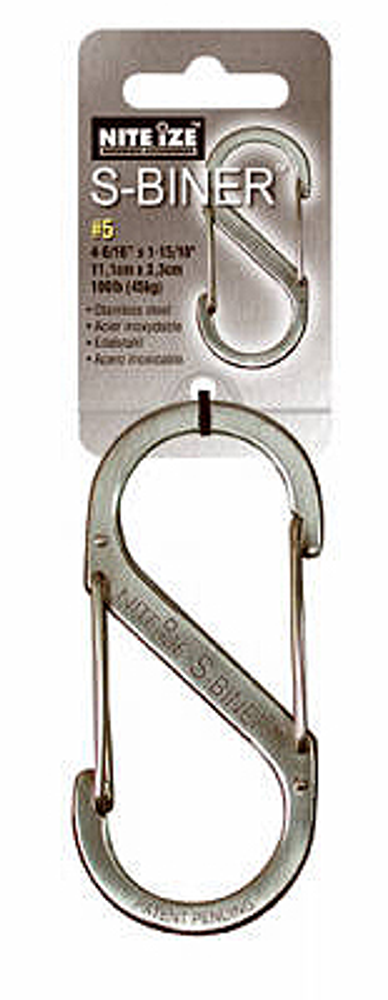 Nite Ize S-Biner Carabineer Clip, #5, Stainless Steel