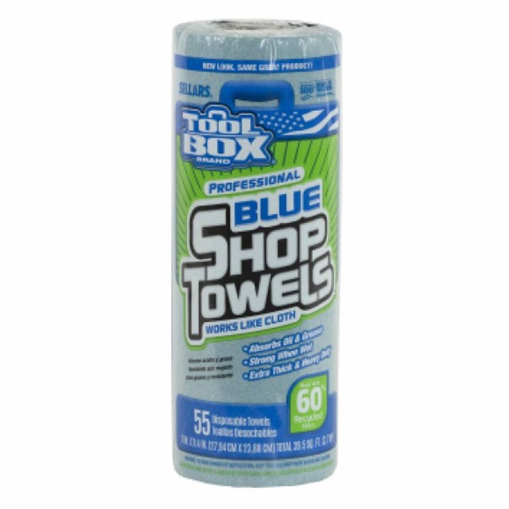 Toolbox, Blue Shop Towel, 55 ct