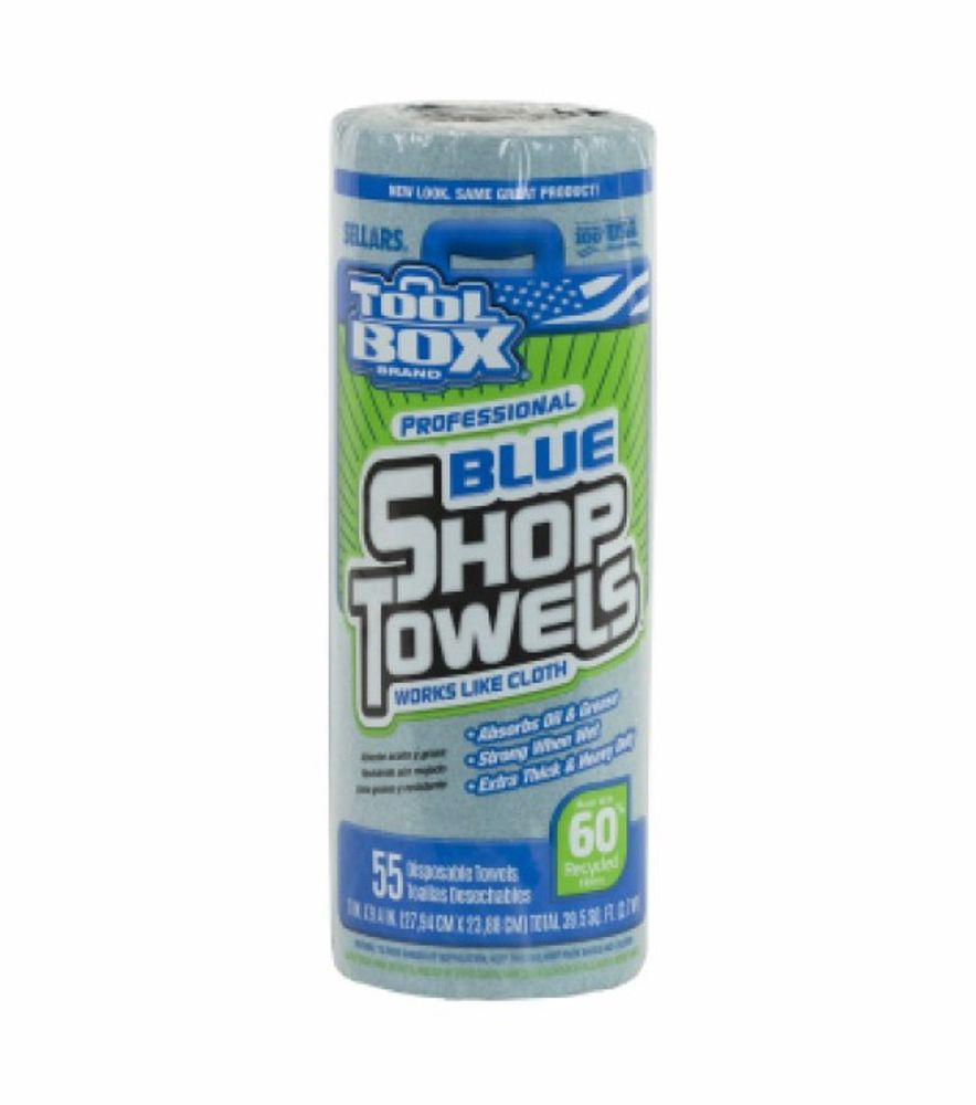Toolbox, Blue Shop Towel, 55 ct