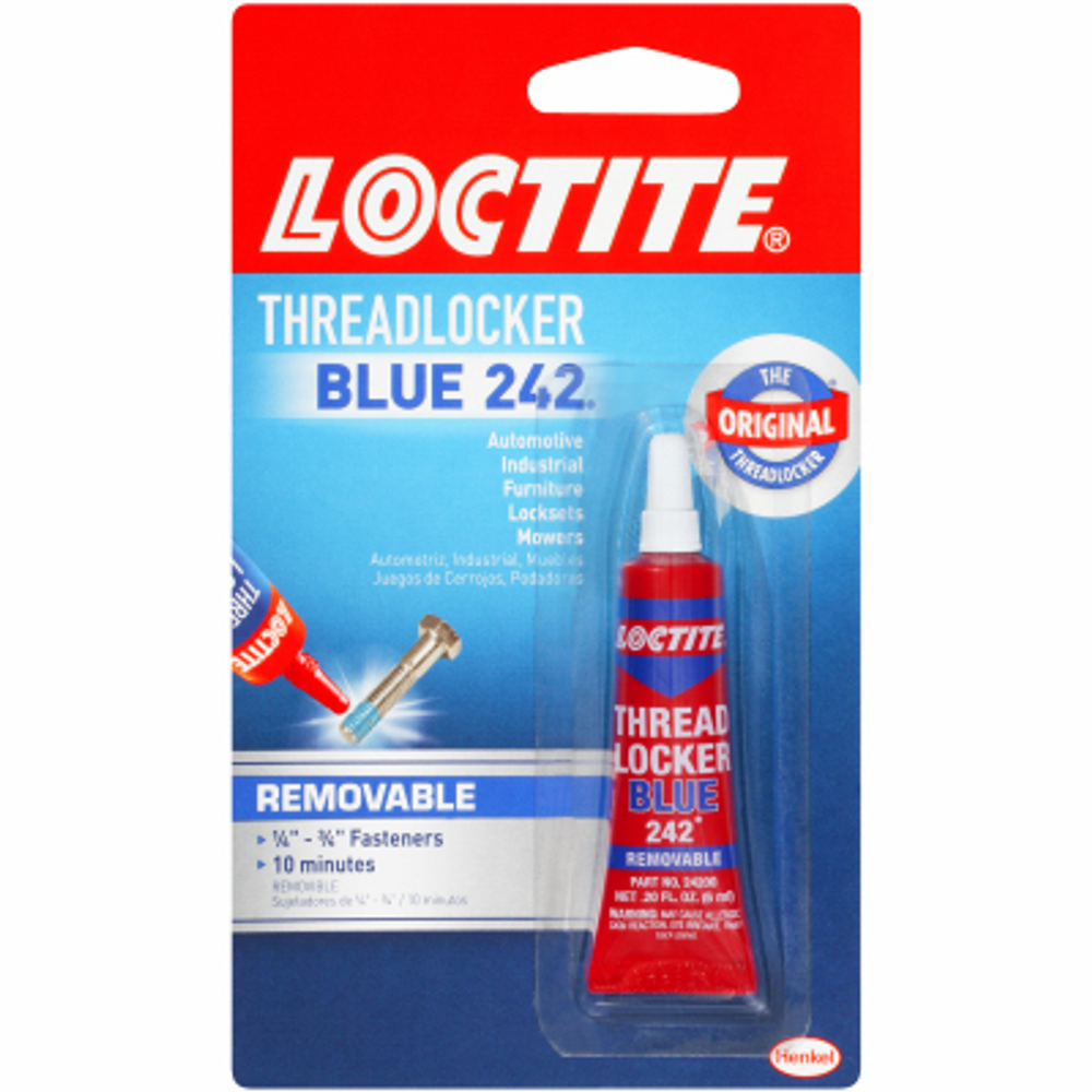 Loctite Threadlocker, Blue 242, 6-ml