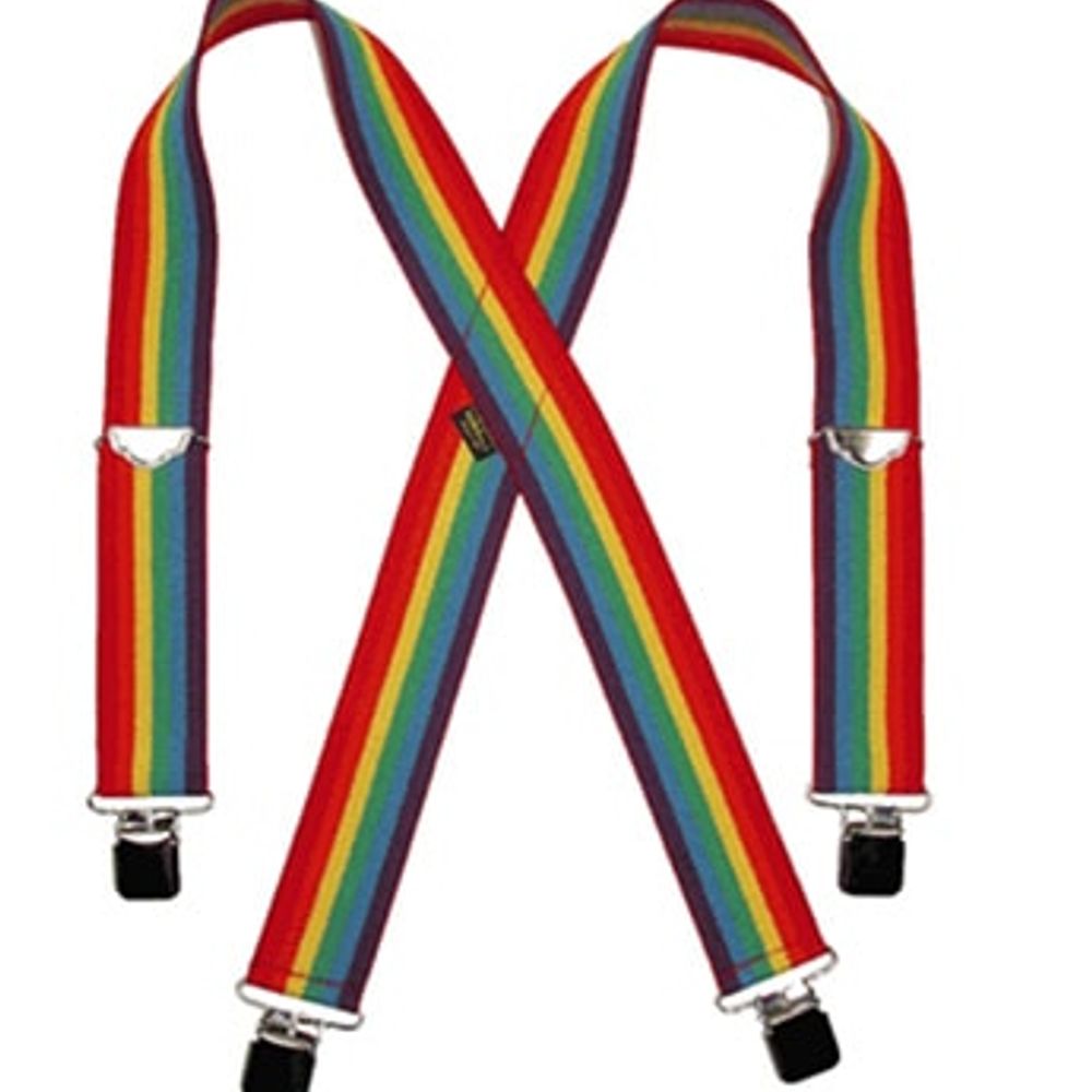 Welch, Men's 2" Rainbow Suspenders with Gator Clips
