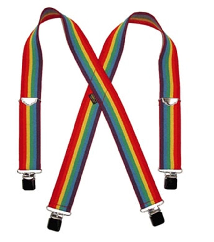 Welch, Men's 2" Rainbow Suspenders with Gator Clips