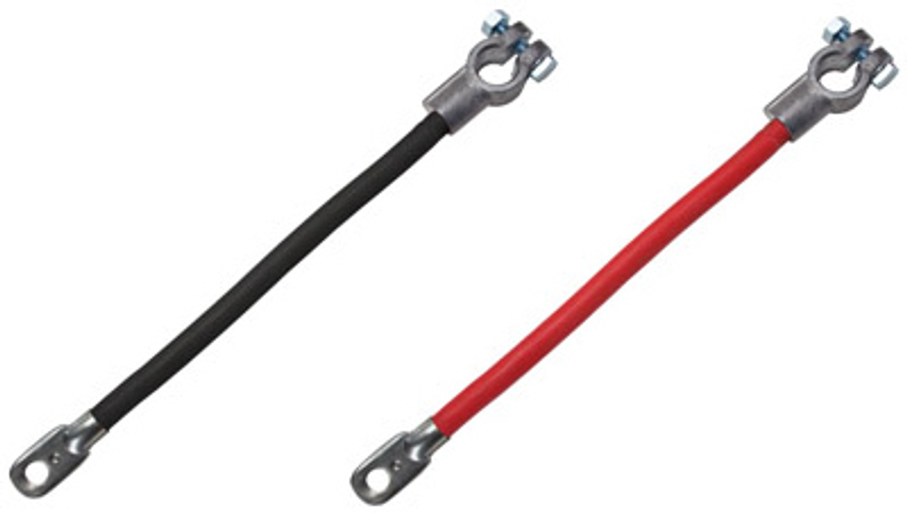 Uriah Battery Cable, Top Post, 4 AWG, Black, 15-In.