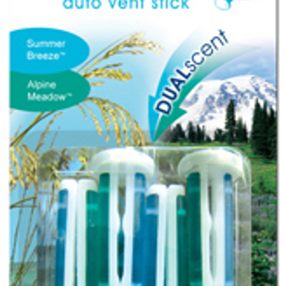 Refresh Car Air Freshener, Vent Stick, Summer Breeze & Alpine Meadow Scents, 4-Pk.