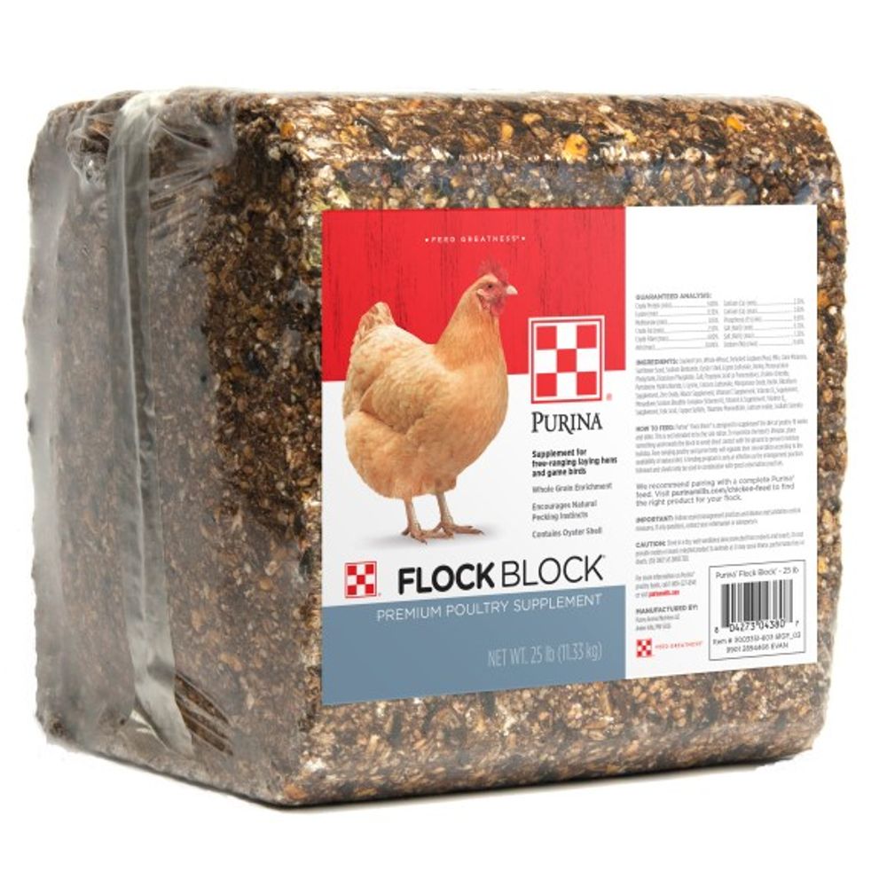 Purina, Flock Block Poultry Supplement, 25 lb